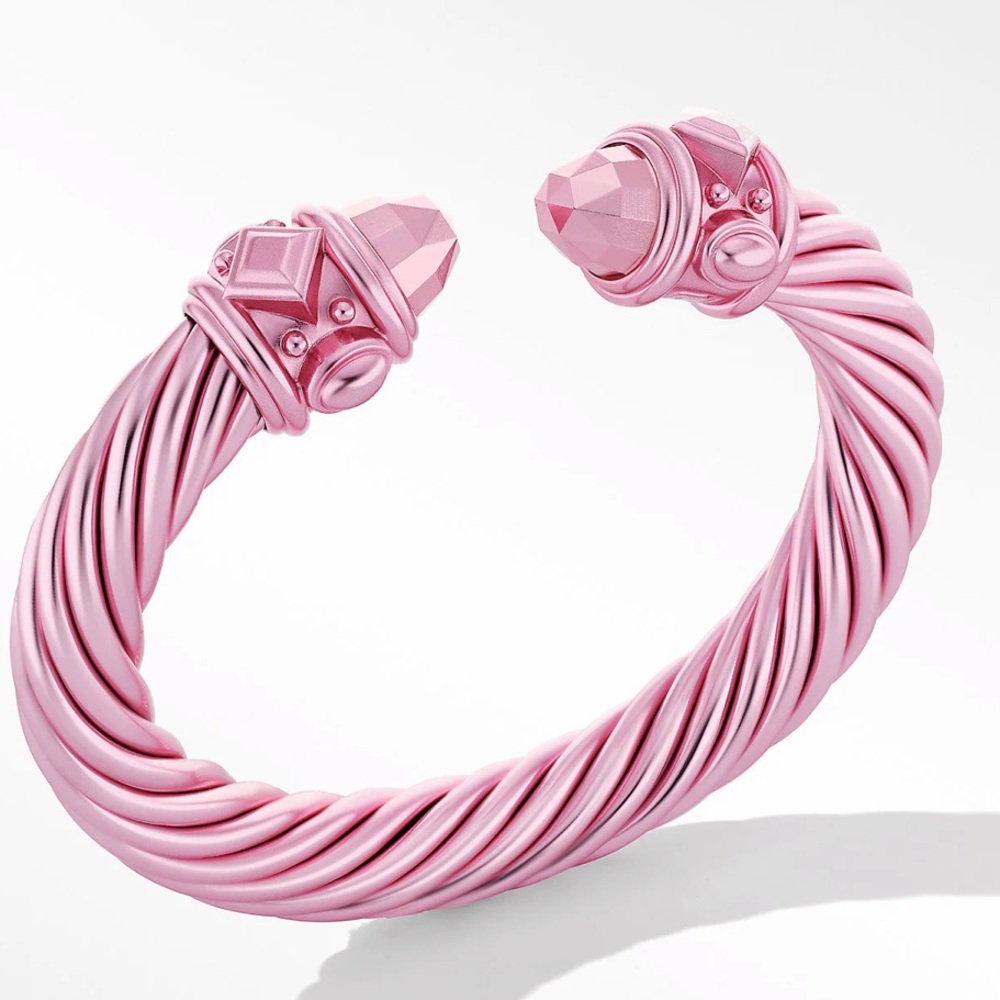 limited edition rose pink David Yurman bracelet 10mm. Does have a small scratch